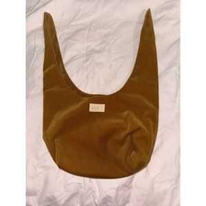 Merit brown corduroy makeup bag tie handles‎